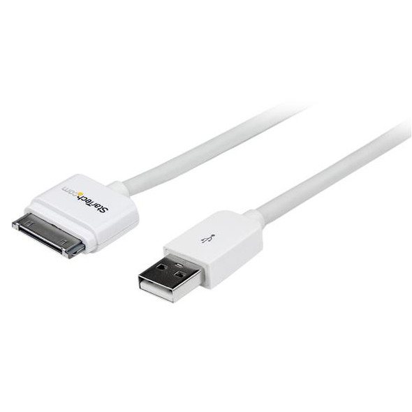 StarTech.com 3m (10 ft) Long Apple 30-pin Dock Connector to USB Cable for iPhone / iPod / iPad with Stepped Connector 065030847452 USB2ADC3M