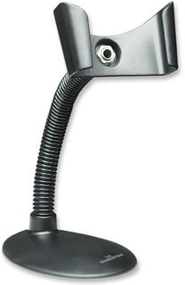 Manhattan Handheld Barcode Scanner Stand, Gooseneck with base, suitable for table mount or wall mountable, Black, Lifetime Warranty, Box 766623460842 460842