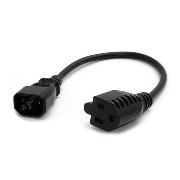 Startech.Com 1 Ft Computer Power Cord - Iec 320 En 60320 C14 To Nema 5-15R 065030200899 Pac100