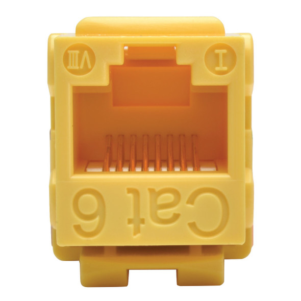 Tripp Lite Cat6/Cat5e 110 Style Punch Down Keystone Jack - Yellow, TAA 037332153586 N238-001-YW