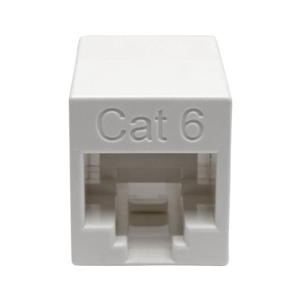 Tripp Lite Cat6 Straight-Through Modular Compact In-Line Coupler (RJ45 F/F), White, TAA 037332203410 N234-001-WH