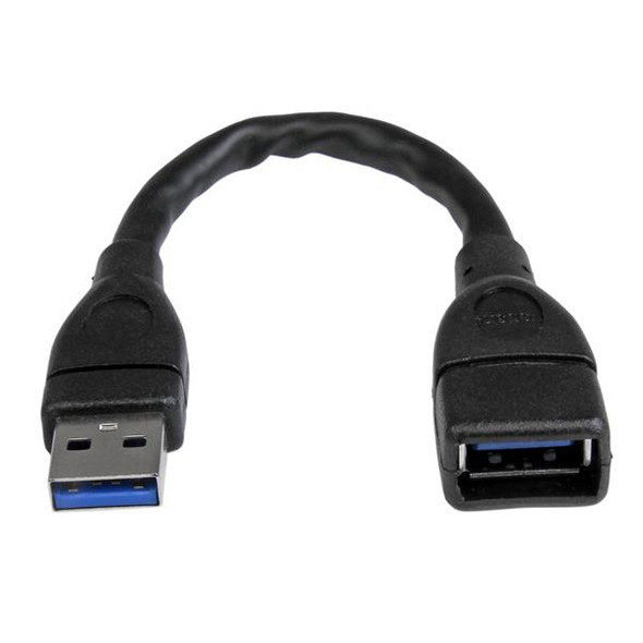 Startech.Com Usb 3.0 A-To-A Extension Cable - 6 In, Black 065030855570 Usb3Ext6Inbk