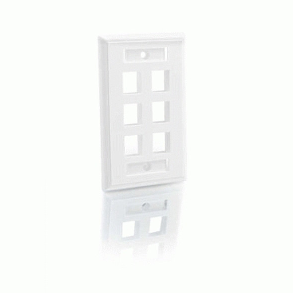 C2G 6-Port Multimedia Keystone Wall Plate - White 757120034148 03414