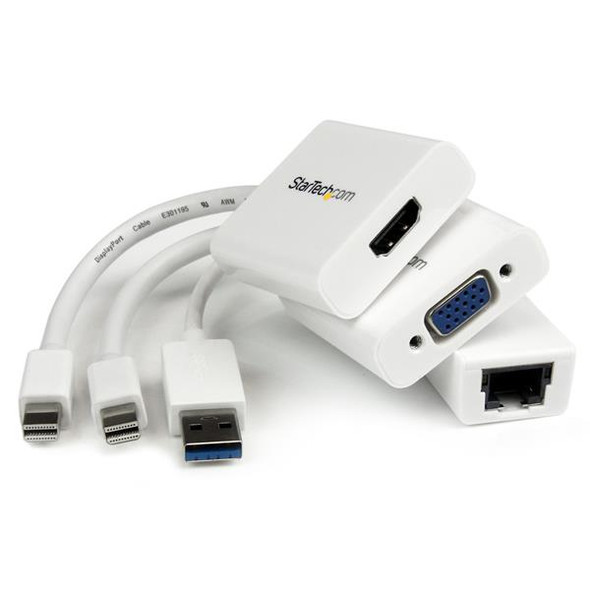 StarTech.com Macbook Air Accessories Kit - MDP to VGA / HDMI and USB 3.0 Gigabit Ethernet Adapter 065030853644 MACAMDPGBK