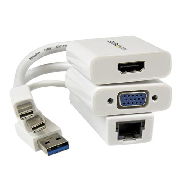 StarTech.com Macbook Air Accessories Kit - MDP to VGA / HDMI and USB 3.0 Gigabit Ethernet Adapter 065030853644 MACAMDPGBK
