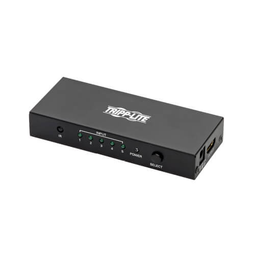 Tripp Lite 5-Port HDMI Switch with Remote Control - 4K x 2K @ 60 Hz (HDMI F/5xF), 3D, HDMI 2.0, HDCP 2.2, EDID 037332210180 B119-005-UHD