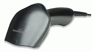 Manhattan Long Range CCD Handheld Barcode Scanner, USB, 500mm Scan Depth, Cable 1.5m, Max Ambient Light 30,000 lux (sunlight), Black, Three Year Warranty, Box 766623460835 460835