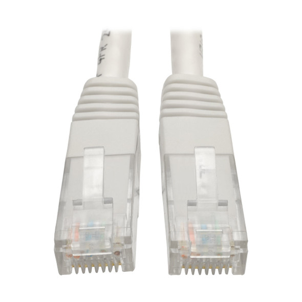 Tripp Lite Cat5 / Cat5e / Cat6 Gigabit Molded UTP Ethernet Patch Cable, 24 AWG, 550 MHz/1 Gbps (RJ45 M/M), White, 30.5 m 037332204837 N200-100-WH