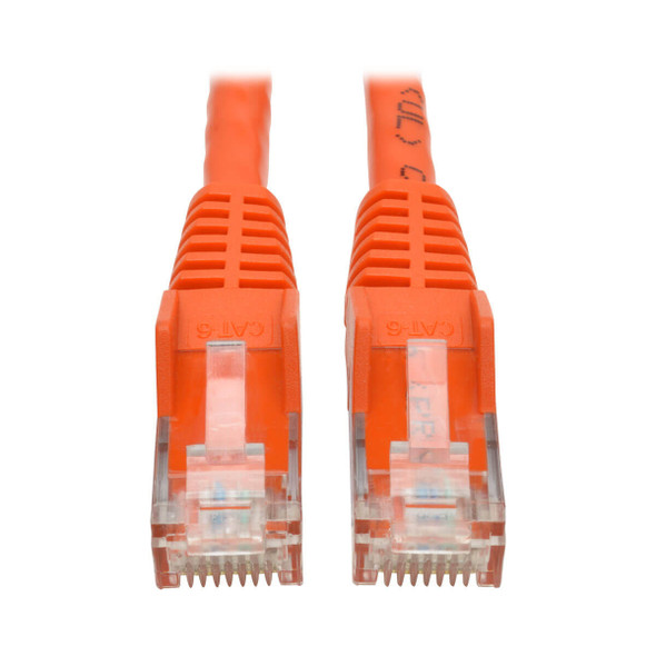 Tripp Lite Cat6 Gigabit Snagless Molded UTP Ethernet Patch Cable, 24 AWG, 550 MHz/1 Gbps (RJ45 M/M), Orange, 0.61 m 037332129178 N201-002-OR
