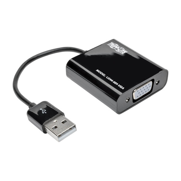 Tripp Lite USB 2.0 to VGA Dual/Multi-Monitor External Video Graphics Card Adapter w/Built-In USB Cable, 128 MB SDRAM, 1080p @ 60 Hz 037332196514 U244-001-VGA