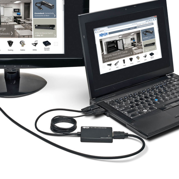 Tripp Lite VGA to HDMI Converter / Adapter with USB Audio and Power, 1080p 037332189400 P116-003-HD-U