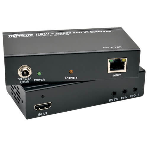 Tripp Lite HDBaseT Class B (HDBaseT-Lite) HDMI Over Cat5e/6/6a Extender Kit, Serial & IR Control, 4K x 2K UHD / 1080p, Up to 230-ft. (70.1 m) 037332187079 BHDBT-K-SI