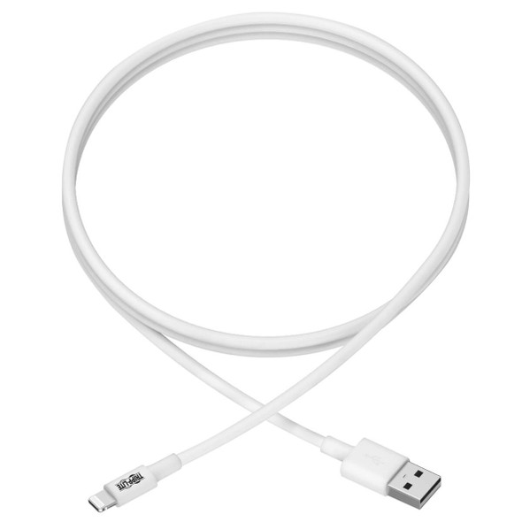 Tripp Lite Usb Sync / Charge Cable With Lightning Connector - White , 0.91 M (3-Ft.) 037332182173 M100-003-Wh