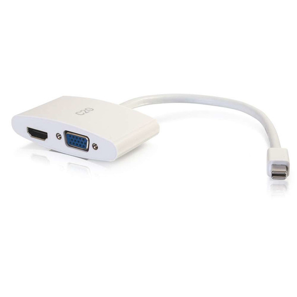 C2G 28272 video cable adapter 0.2 m Mini DisplayPort HDMI + VGA (D-Sub) White 757120282723 28272