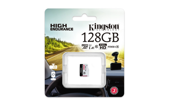 KINGSTON TECHNOLOGY 128GB microSDXC Endurance 95R/45W C10 A1 UHS-I Card Only SDCE/128GB 740617290141