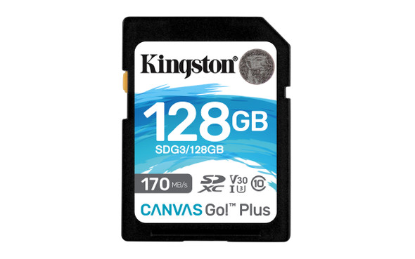 KINGSTON TECHNOLOGY 128GB SDXC Canvas Go Plus 170R C10 UHS-I U3 V30 SDG3/128GB 740617301458