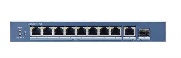 HIKVISION L2, Unmanaged, 8 Gigabit POE ports, 1 Gigabit RJ45 uplink port, 1 Gigabit SFP up DS-3E0510P-E 842571126532