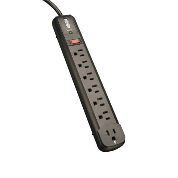 Tripp-Lite UP TLP74RB 4ft 7-Outlet Surge Protector Black Retail