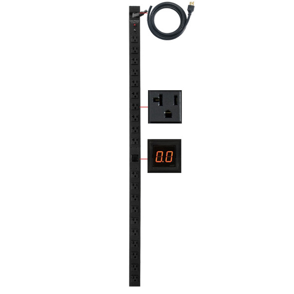 CYBERPOWER SYSTEMS 20A METERED PDU 0U 20 OUT 5-20R PDU20MV20F 649532901159