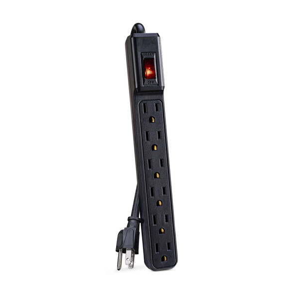CYBERPOWER SYSTEMS 6 Outlet Power Strip 8 cord, black GS608B 649532932948