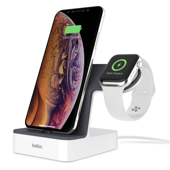 Belkin PowerHouse mobile device dock station Smartwatch/Smartphone White 36222