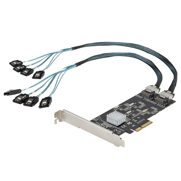 StarTech.com 8 Port SATA PCIe Card - PCI Express 6Gbps SATA Expansion Adapter Card with 4 Host Controllers - SATA PCIe Controller Card - PCI-e x4 Gen 2 to SATA III - SATA HDD/SSD 8P6G-PCIE-SATA-CARD 065030893275