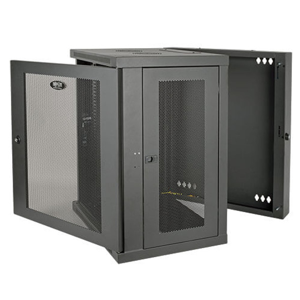 Tripp Lite SRW15US SmartRack 15U Low-Profile Switch-Depth Wall-Mount Half-Height Rack Enclosure, Hinged Back SRW15US 037332183866