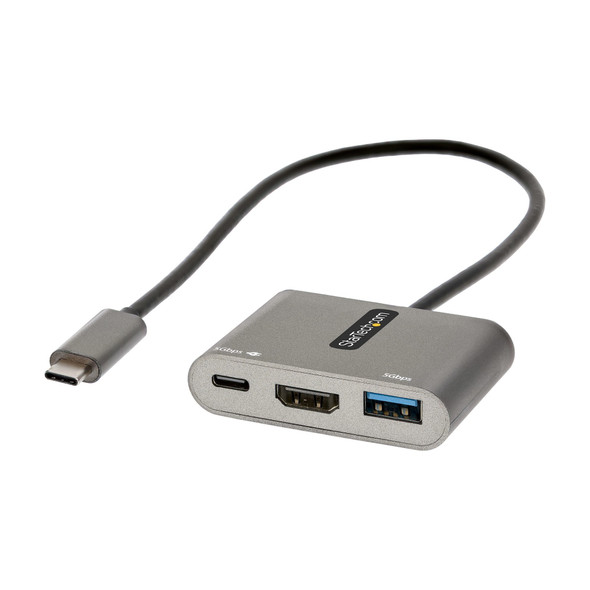 StarTech.com USB C Multiport Adapter, USB-C to HDMI 4K Video, 100W PD Pass-Through, USB 3.0 Hub 5Gbps (1xType-C/1xA), USB-C Mini Dock, USB-C Travel Dock, Portable Laptop Docking Station CDP2HDUACP2 065030892520