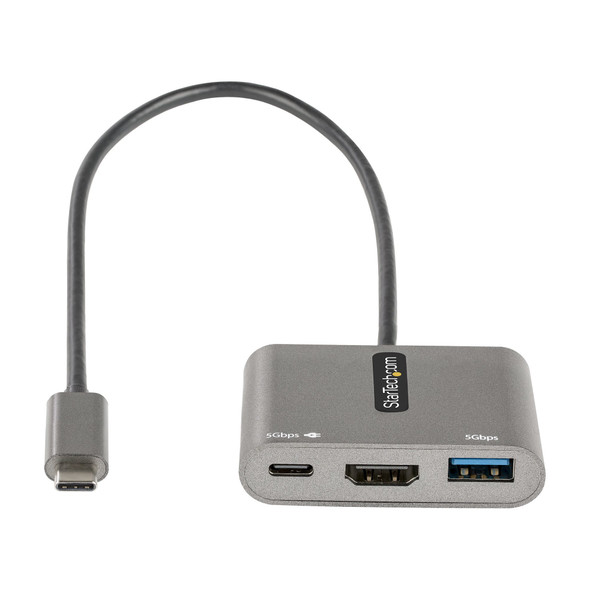 StarTech.com USB C Multiport Adapter, USB-C to HDMI 4K Video, 100W PD Pass-Through, USB 3.0 Hub 5Gbps (1xType-C/1xA), USB-C Mini Dock, USB-C Travel Dock, Portable Laptop Docking Station CDP2HDUACP2 065030892520