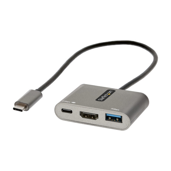 StarTech.com USB C Multiport Adapter, USB-C to HDMI 4K Video, 100W PD Pass-Through, USB 3.0 Hub 5Gbps 1xType-C/1xA, USB-C Mini Dock, USB-C Travel Dock, Portable Laptop Docking Station CDP2HDUACP2 065030892520