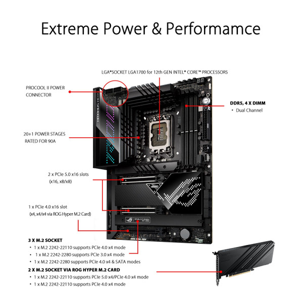 ASUS Motherboard ROG MAXIMUS Z690 HERO Z690 LGA1700 Max.128GB DDR5 ATX Retail