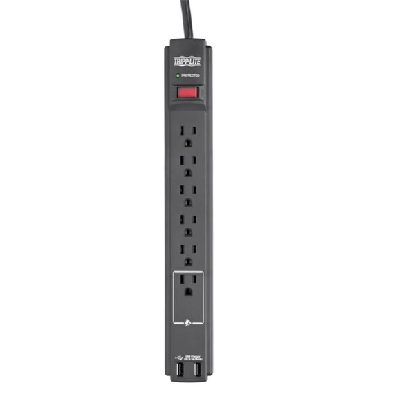 Tripp Lite TLP606USBB surge protector Black 6 AC outlet(s) 120 V 1.9 m TLP606USBB 037332189851