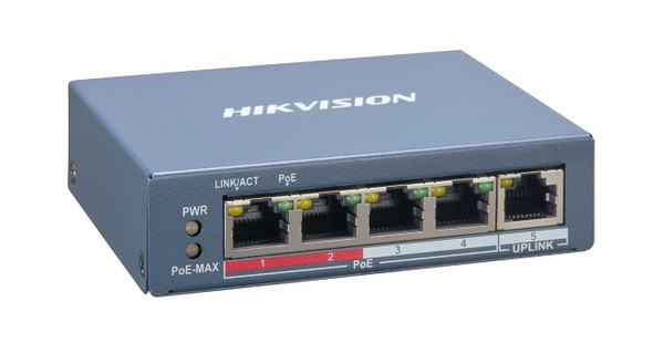 Hikvision Digital Technology DS-3E1105P-EI network switch Fast Ethernet (10/100) Power over Ethernet (PoE) Blue