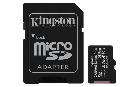 Kingston Technology 32GB micSDHC Canvas Select Plus 100R A1 C10 Three Pack + Single ADP SDCS2/32GB-3P1A 740617298895