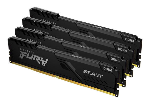 Kingston Technology Kingston 64Gb 3200Mhz Ddr4 Cl16 Dimm (Kit Of 4) Fury Beast Black Kf432C16Bbk4/64 740617319835