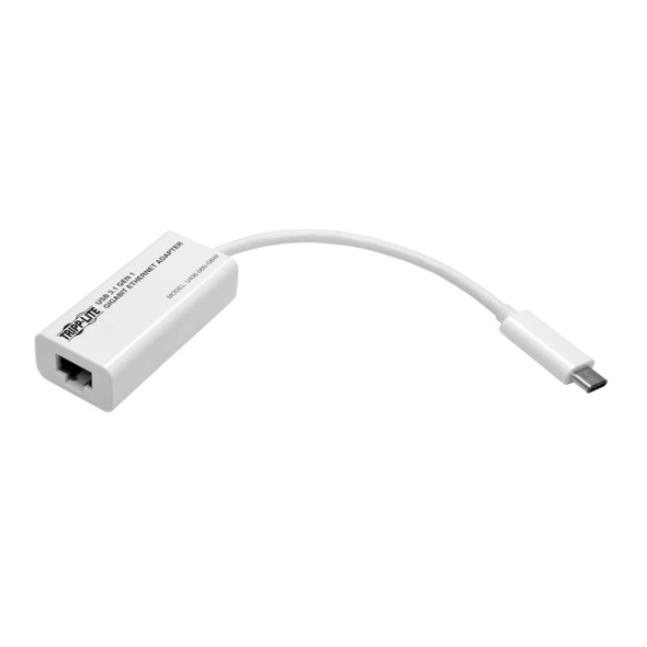 Tripp Lite U436-06N-GBW USB-C to Gigabit Network Adapter, Thunderbolt 3 Compatibility - White U436-06N-GBW 037332189240