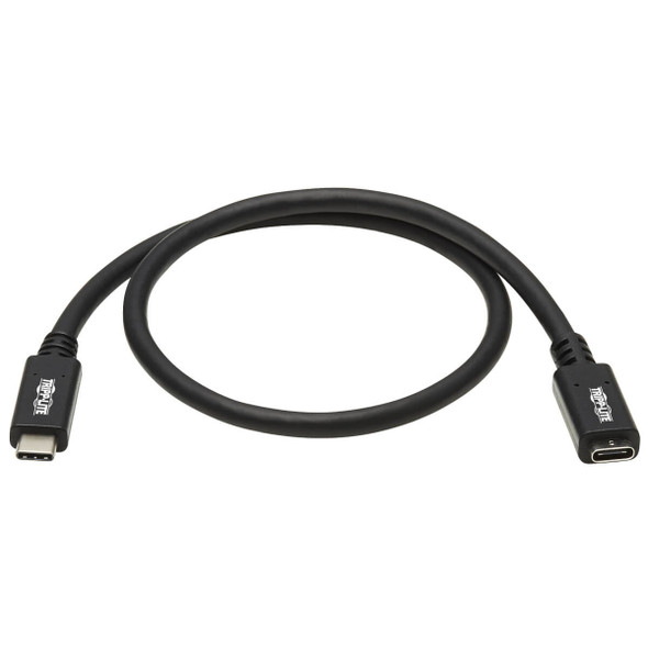 Tripp Lite U421-20N-G2 Usb-C Extension Cable (M/F) - Usb 3.2 Gen 2, Thunderbolt 3, 60W Pd Charging, Black, 20 In. (0.5 M) U421-20N-G2 037332266439