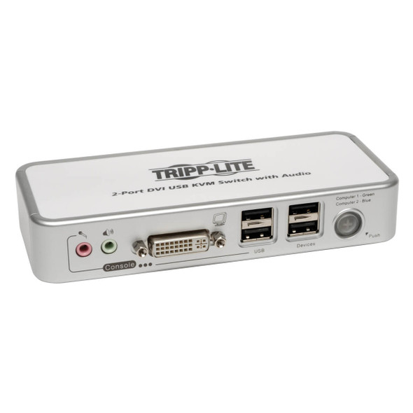 Tripp Lite 2-Port DVI/USB KVM Switch w/ Audio and Cables B004-DUA2-K-R 037332140036