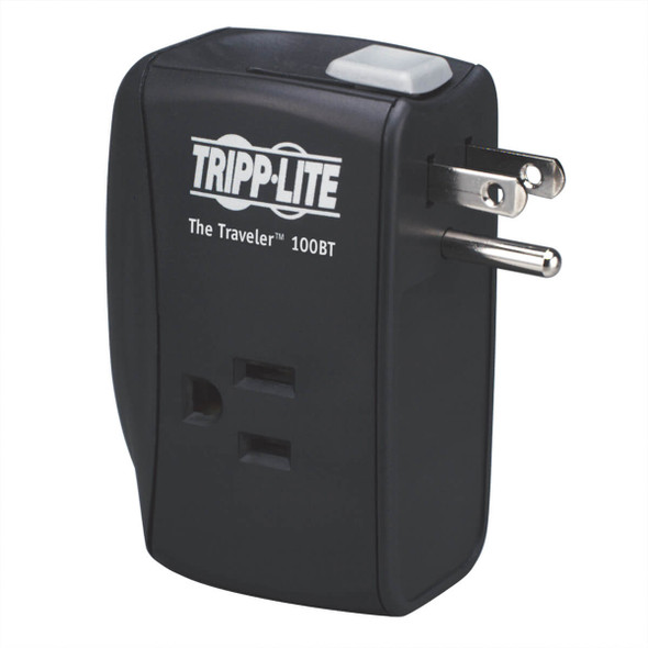 Tripp Lite Protect It! 2-Outlet Portable Surge Protector, Direct Plug-In, 1050 Joules, Ethernet Protection TRAVELER100BT 037332123336