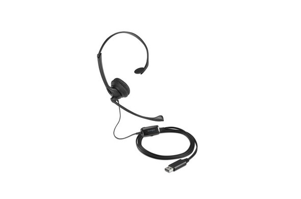 Kensington USB Mono Headset with Mic and Volume Control K80100WW 085896801009