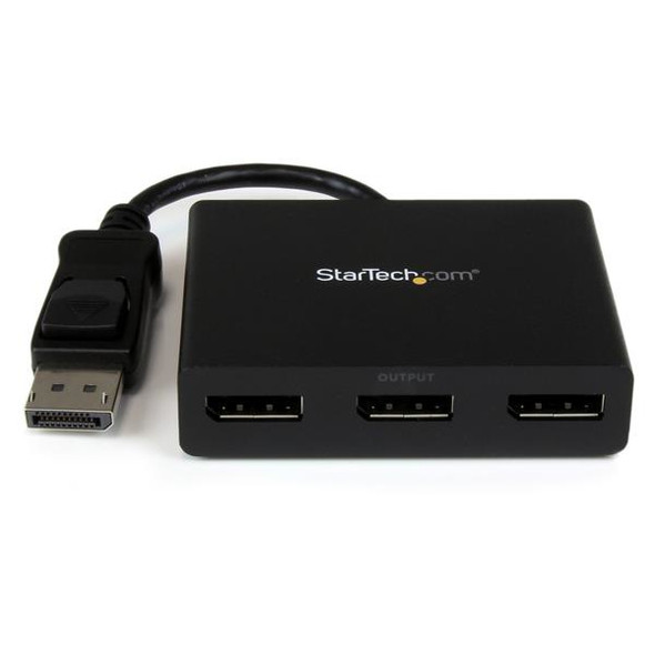 StarTech.com 3-Port Multi Monitor Adapter - DisplayPort 1.2 MST Hub to Dual 4K 30Hz & 1x 1080p - Video Splitter for Extended Desktop Mode on Windows PCs Only - DP to 3x DP Monitors MSTDP123DP 065030851886