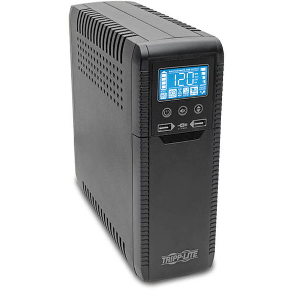 Tripp Lite Line-Interactive UPS with USB and 8 Outlets - 120V, 1000VA, 600W, 50/60 Hz, AVR, ECO Series ECO1000LCD 037332205148