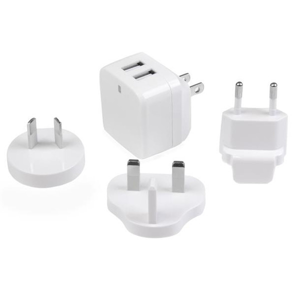 StarTech.com Dual-port USB wall charger - international travel - 17W/3.4A - white USB2PACWH 065030860673