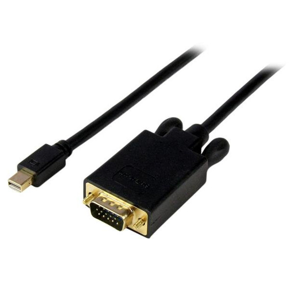 StarTech.com 3 ft Mini DisplayPort to VGA Adapter Converter Cable – mDP to VGA 1920x1200 - Black MDP2VGAMM3B 065030852371