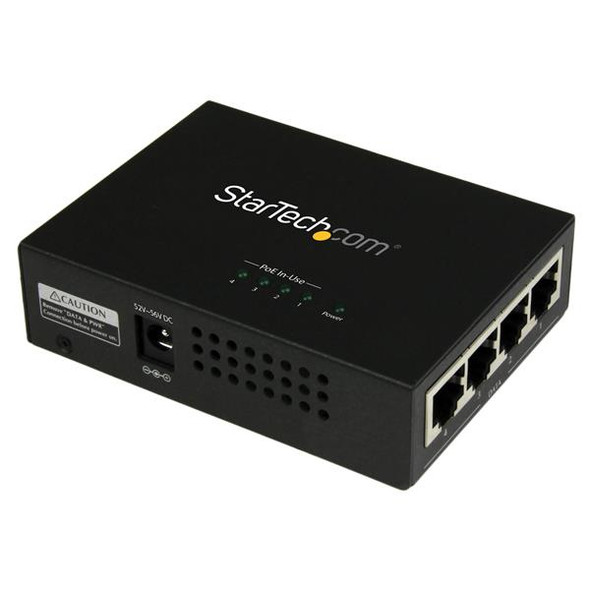 StarTech.com 4-Port Gigabit Midspan - PoE+ Injector - 802.3at/af POEINJ4G 065030859752