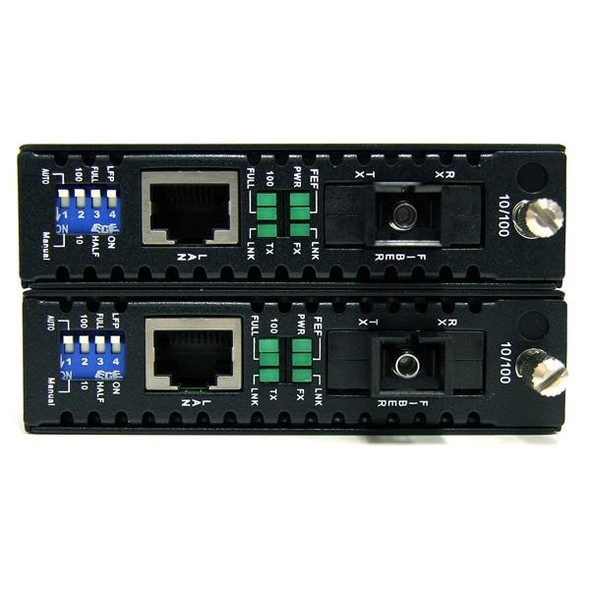 StarTech.com 10/100 Mbps Ethernet Single Mode WDM Fiber Media Converter Kit SC 20km ET90110WDM2 065030846271
