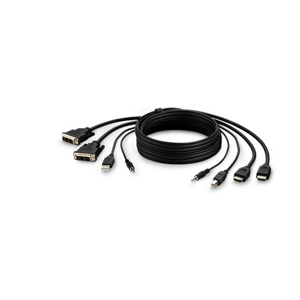 Belkin F1DN2CCBL-DH-6 KVM cable Black 1.8 m F1DN2CCBL-DH-6 745883765560