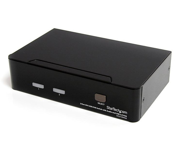 StarTech.com 2 Port DVI USB KVM Switch with Audio and USB 2.0 Hub SV231DVIUA 065030842075