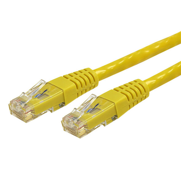 StarTech.com 50ft CAT6 Ethernet Cable - Yellow CAT 6 Gigabit Ethernet Wire -650MHz 100W PoE RJ45 UTP Molded Network/Patch Cord w/Strain Relief/Fluke Tested/Wiring is UL Certified/TIA C6PATCH50YL 065030794930