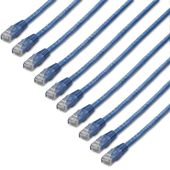 StarTech.com 6 ft. CAT6 Ethernet cable - 10 Pack - ETL Verified - Black CAT6 Patch Cord - Snagless RJ45 Connectors - 24 AWG Copper Wire – UTP Cable C6PATCH6BL10PK 065030884990